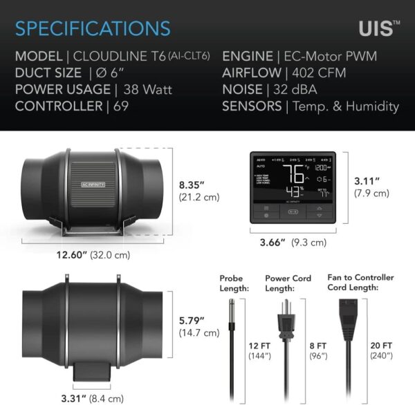 AC INFINITY T6 FAN - Image 2